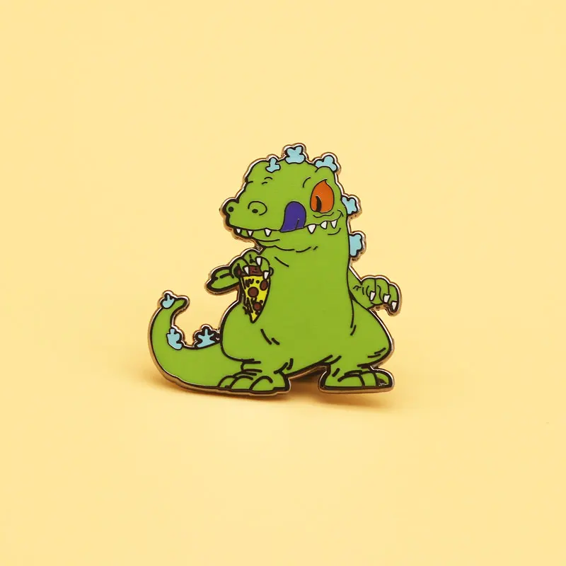 Брошь с динозавром и эмалью Reptar булавки для мужчин женщин модные ювелирные