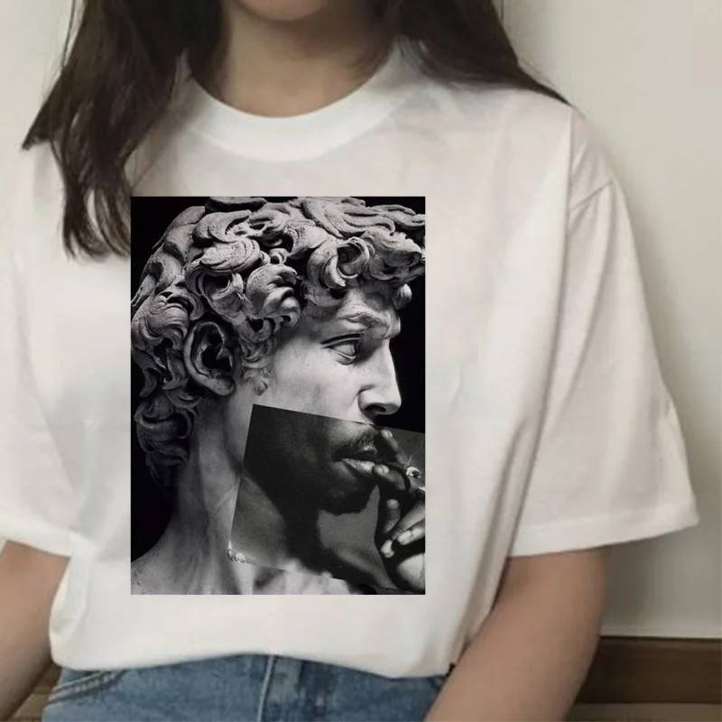 Michelangelo david ulzzang harajuku футболка женская с принтом летняя Эстетическая графическим