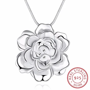 

Lekani 925 Sterling Silver Lotus Necklaces & Pendants For Women Elegant Flower Short Necklace Sterling Silver Fine Jewelry Bijou