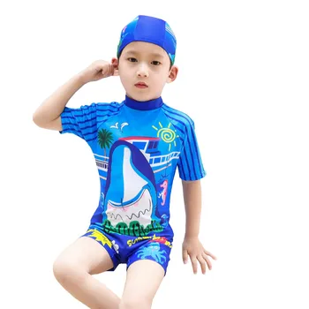 Chłopcy strój kąpielowy sporty wodne Surfing strój kąpielowy dla dzieci chłopcy stroje kąpielowe strój kąpielowy dla dzieci strój kąpielowy na plażę strój kąpielowy z kapeluszem tanie i dobre opinie YWSZBBST CN (pochodzenie) NYLON W stylu rysunkowym Jednoczęściowy do pływania Dobrze pasuje do rozmiaru wybierz swój normalny rozmiar