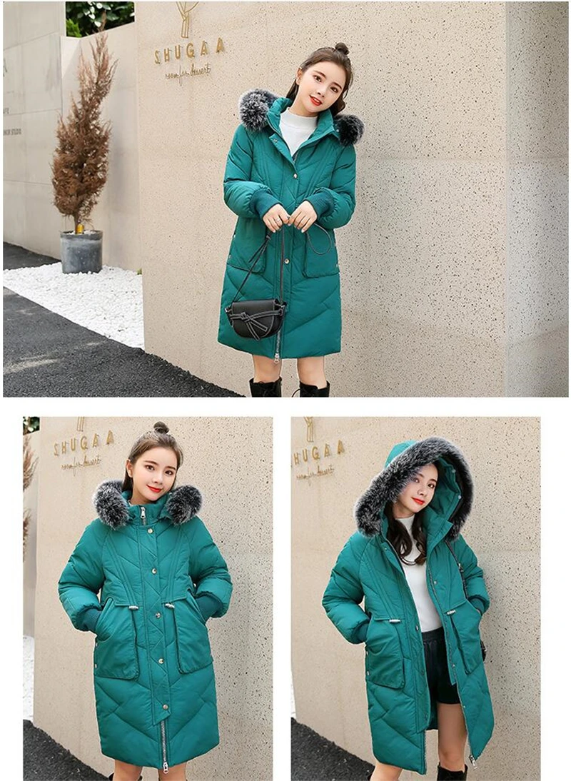 Большие размеры 5XL Женские куртки модное женское зимнее пальто длинный тонкий теплый жакет хлопковая верхняя одежда парка для женщин R318