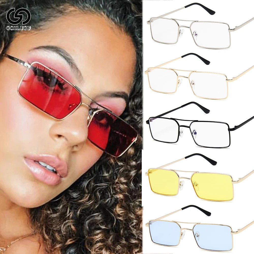 

GOZLUGUS Lens retro square sunglasses men's and women's luxury design brand driving retro square sunglasses female shadow