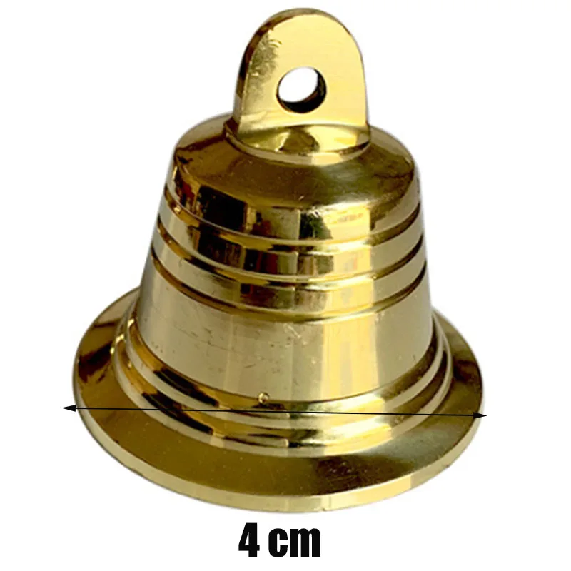 4 CM Маленькие медные колокольчики, большие золотые металлические церковные колокольчики, подвесные колокольчики для дверного звонка, рождественские колокольчики 4 см, 5 см, 7,2 см, 9,5 см, 12 см - Цвет: 4 CM