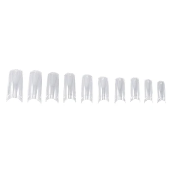

500 Fake French Transparent Nails For Manicure To Do-It-yourself Varnish or Gel Extension 10 Sizes