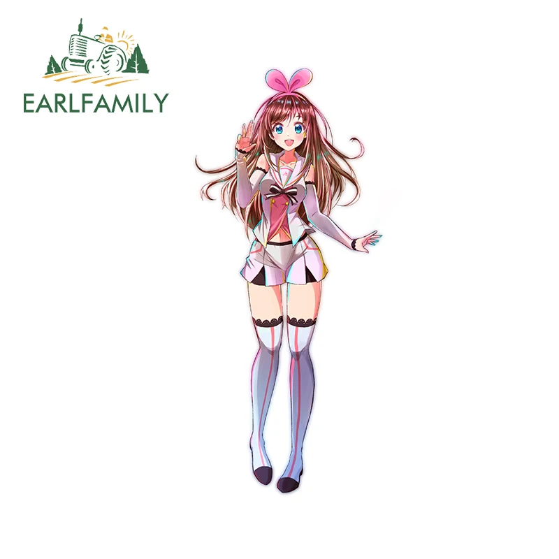 

EARLFAMILY 13 см x 5,9 см для канала Kizuna AI, забавные наклейки для автомобиля, креативные виниловые наклейки для автомобиля, водонепроницаемое украшение