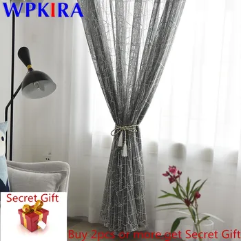 

Embroidery Striped Tulle Curtain Window Blinds Drape For Living Room Modern Voile Sheer Curtains Bedroom Kitchen New X-AD476#30