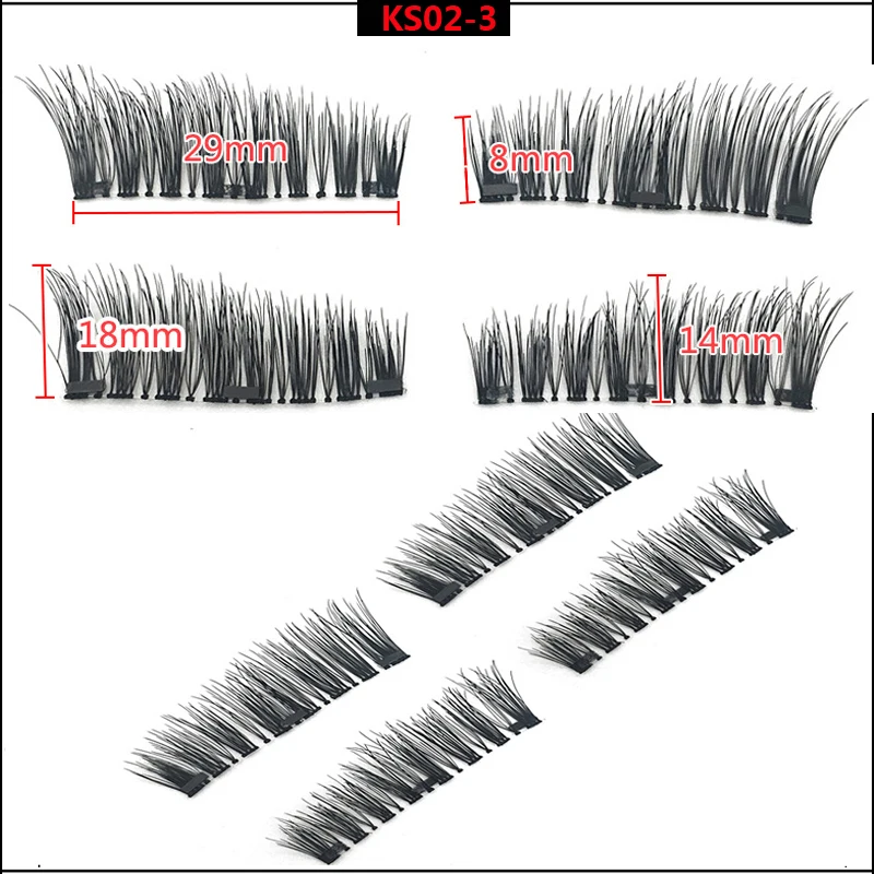 MB Новые магнитные Накладные ресницы с 3 магнитами ручной работы 3D/6D магнитные ресницы натуральные накладные ресницы искусственные ресницы magnetiqu - Color: KS02-3