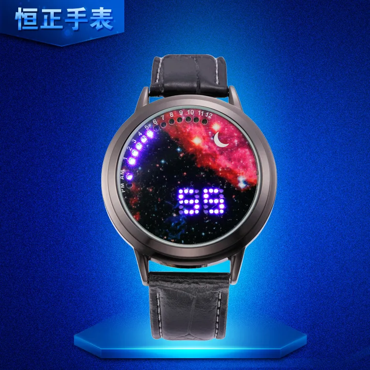 Корейские креативные модные электронные часы, Круглый студенческий светодиодный дисплей, многофункциональные электронные часы