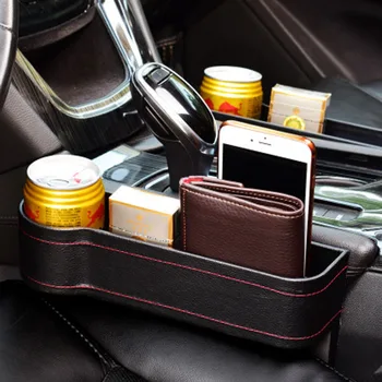 

Car seat storage box Crevice Storage Box Seat Gap Slit with leather materialUniversal Auto Organize tools Black/Red/Brown/Beige