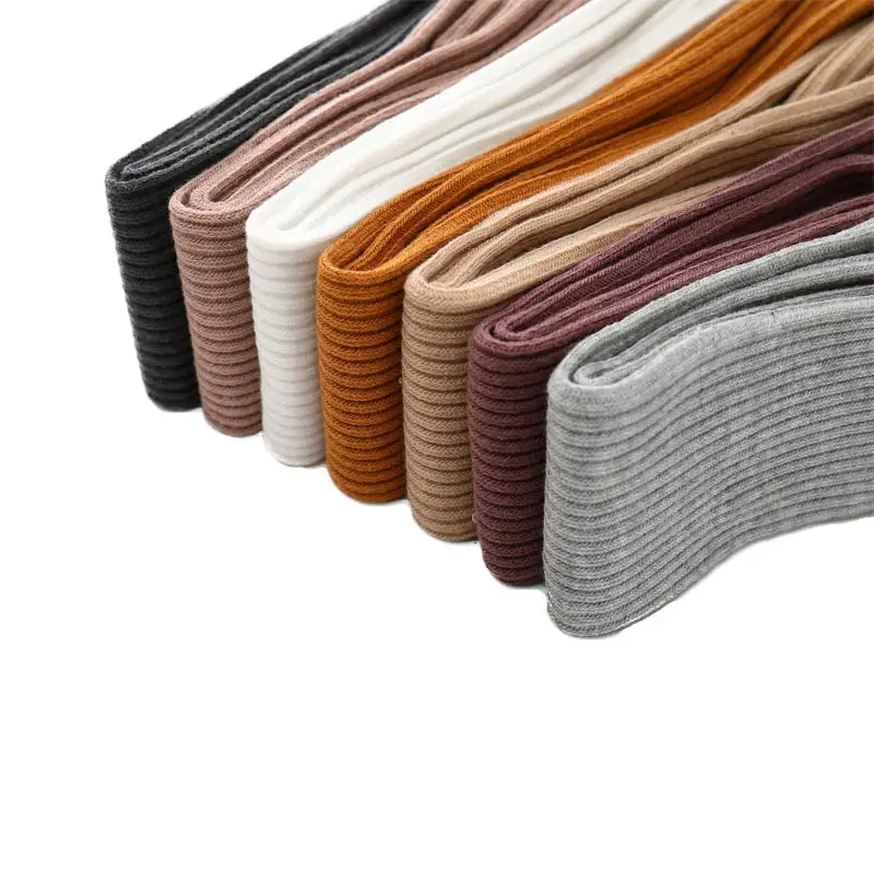 0-6 Years Old Baby Tights Solid Color Cotton Kids Pantyhose Spring Autumn Children Pants Girls Infant Vertical Striped Tights