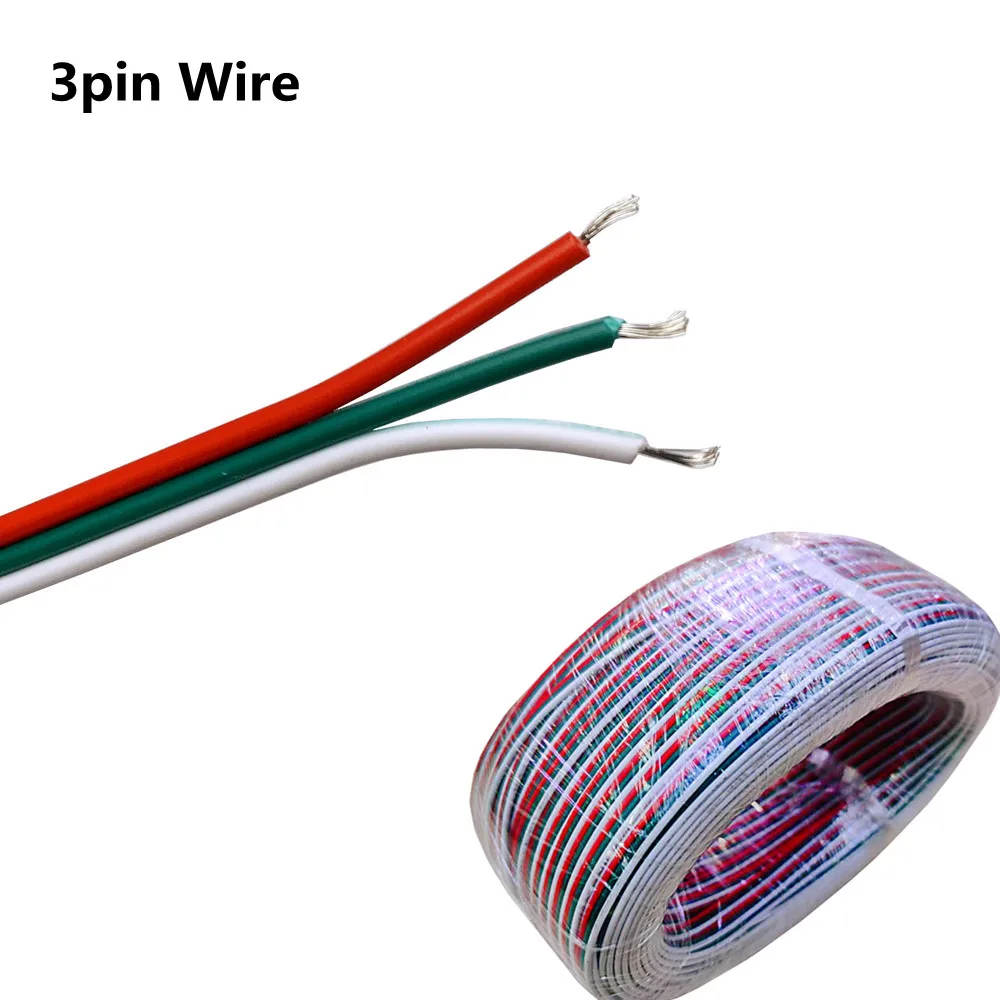 1m-100m RGB Led Connector 2pin 3pin 4pin 5pin LED Cable Extension Extend Cord Connector Wire For RGB rgbw single color LED Strip