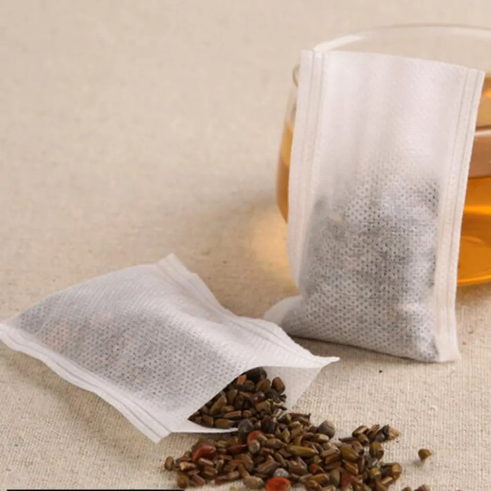 

100Pcs PET Empty Draw String Teabags Herb Tea Bag Pouch Loose Tea Bag Pouch
