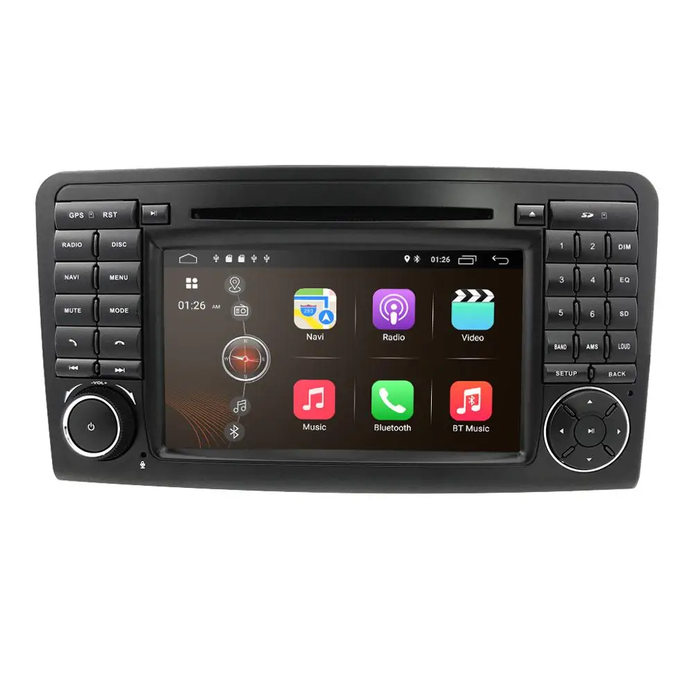 Android 9,0 2din радио gps Navi для Mercedes Benz ML Класс W164 2005-2012 ML300 ML350 ML450 ML500 gps-навигация лектор usb bt - Цвет: Head Unit