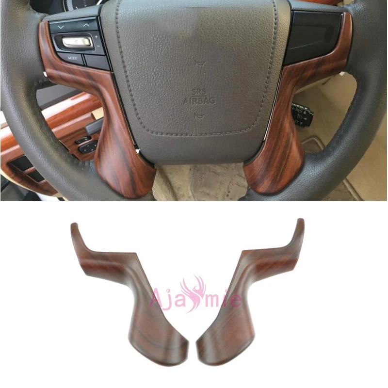 Interior Wooden Color Steering Wheel Trim Wood Panel Overlay Car