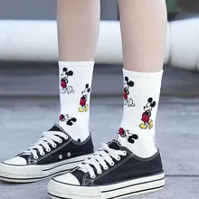 Новые хлопковые осенне-зимние женские хлопчатобумажные носки без пятки с героями мультфильмов теплые носки в Корейском стиле милые женские длинные носки
