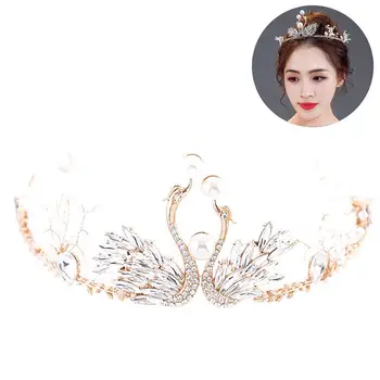 

Fashion Tiara Wedding bridal Hairbands Crown Gold Crystal Rhinestone Tiara Hair Accessories Women Jewelry Dropshipping