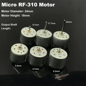 

Micro 310 Motor DC 3V 6V 9V D/V5.9 Micro Mini 24mm Round Spindle Motor RF-310T-11400 Motor 2mm Diameter Shaft DIY Solar Toys