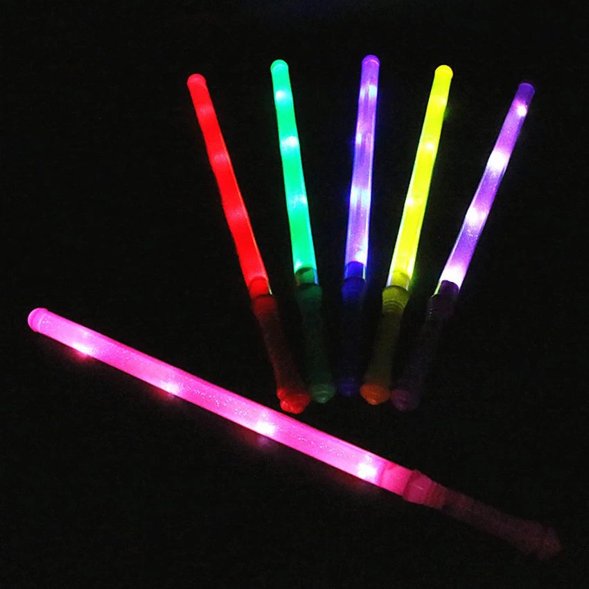 Rainbow Glow Stick Glow Foam Sticks Led Light Up Foam Sticks Led Strobe