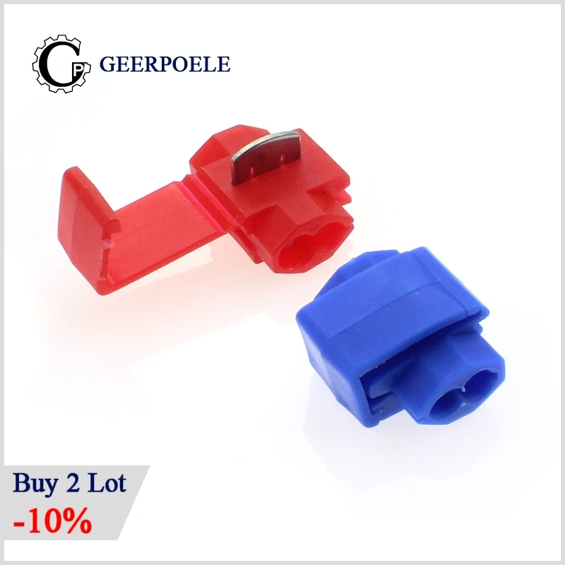 10 pcs/lot Lossless Joint Blue/Red/Yellow Crimp Terminal Quick Lock Wire Electrical Cable Connectors Clip Wire lip