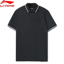 Мужская Тренировочная футболка Li-Ning из 100% хлопка, футболка стандартного кроя с пуговицами, подкладка для фитнеса, отдыха, дышащая Спортивная футболка, топы APLR061 Мужская Тренировочная футболка Li-Ning из 100% хлопка, футболка стандартного кроя с пуговицами, подкладка для фитнеса, отдыха, дышащая Спортивная футболка, топы APLR061