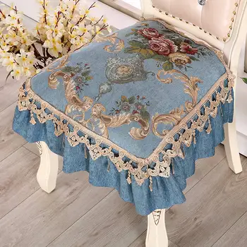 

European Style Dining Chair Seat Cushion Luxury Anti-slip Fabric Chair Cushions Mat Household Buttocks Pad With Bandage Quality