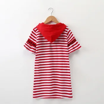

2020 Children Girls' Summer Dress Black &White Stripes Girls Cotton Dress Kids T-shirt Dress for Teen Girls Casual Dress Vestido