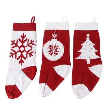 

3pcs Christmas Stocking Gift Bag Xmas Stocking Pendant Scene Layout Pendant