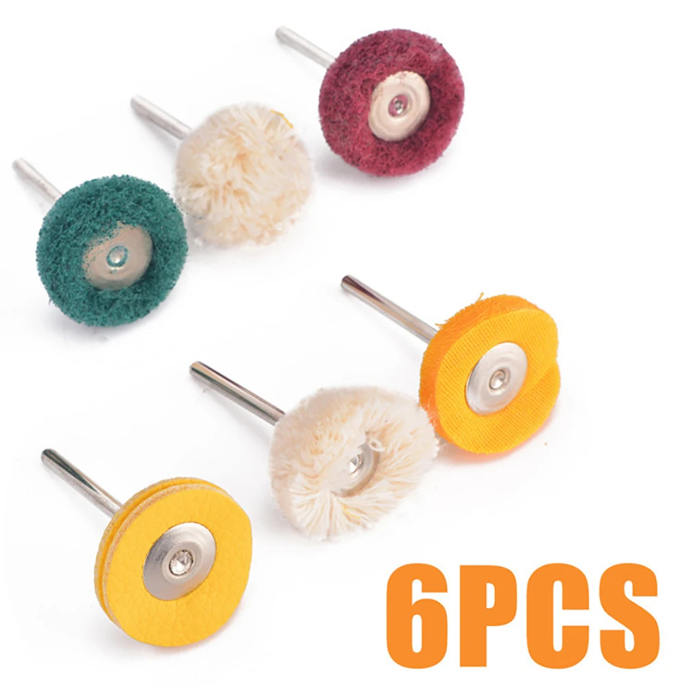 

6pcs Wool Felt Grinding Sanding Head Abrasive Buffing Wheel 2.35/3mm Shank Cotton Thread Polishing Mini Brush For Dril