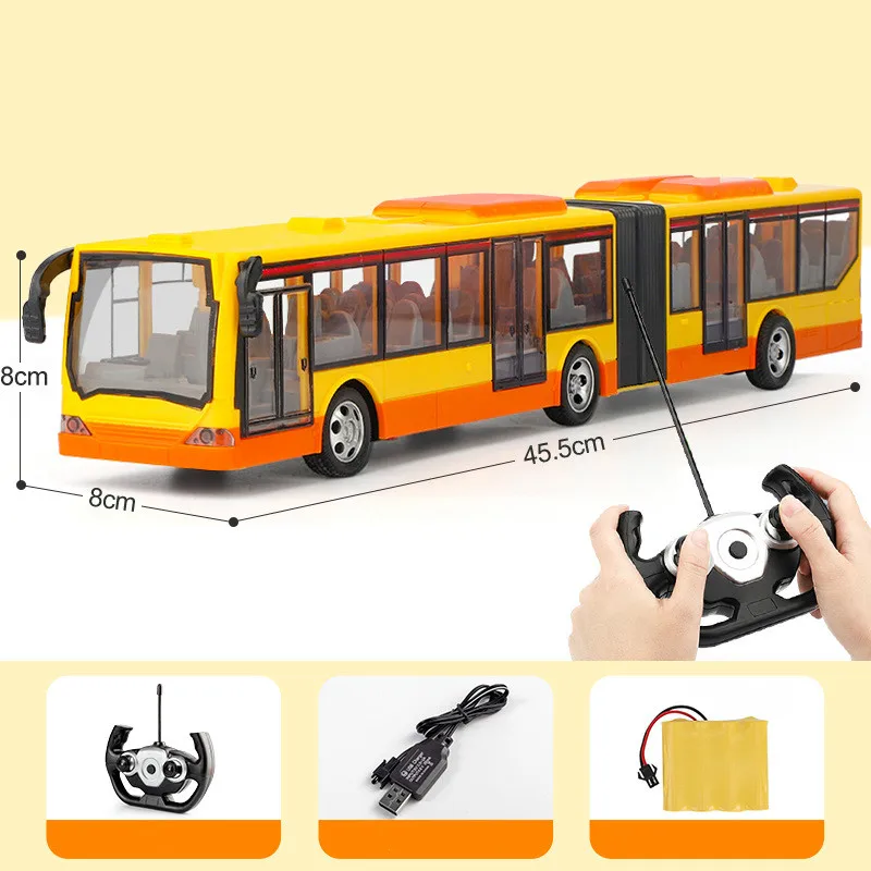 RC Bus Two Layers Electric City Bus Express Wireless Radio Control Car with LED Light Model Toys for Children RC Vehicles Model RC Cars cheap RC Cars