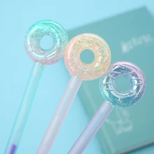 

12Pcs/Bulk Creative Rainbow Glitter Pens Donut Cute School Funny Colored Ink Pen Crystal Kawaii Ballpoint Kawai Stationery Thing