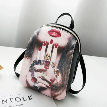 

Women Girls Waterproof PU Leather Backpack Faux Leather Mini Rucksack Fashion Shoulder School Bag Travel Bag