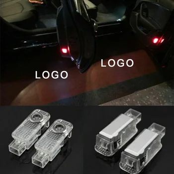 

2 PCS LED Car Door Lamp Logo Welcome 3D Shadow Lights Courtesy For A4 Q7 Auto Indicator Lights Blinker Lights