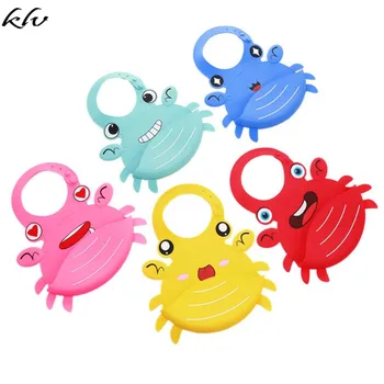 

Drooling Cartoon Crab Cute Baby Silicone Rice Pocket Soft Adjustable Protable Saliva Bib