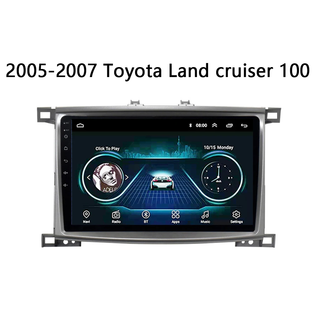 Автомагнитола для Toyota Land cruiser 100 LC100 LC 100 2005-2007 мультимедийный плеер Авто Радио Android 8,1 10," Carplay FM SWC DVR