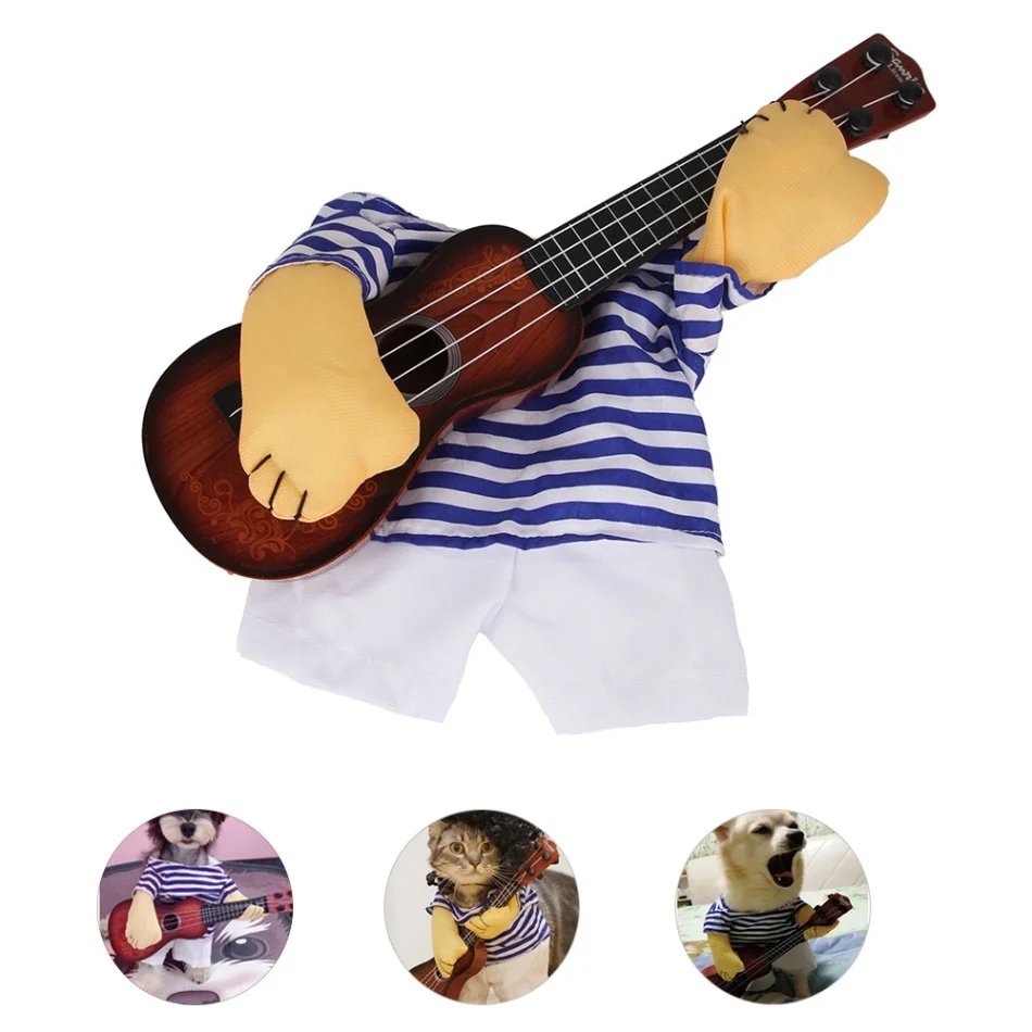 Guitar Costume Питомец гитарный костюм, собака, гитарист, игрок, костюм для собаки, косплей, одежда, украшение, наряды, аксессуары для собак, щенков - Цвет: Guitar Costume