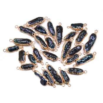 

1Pcs Freshwater Pearl Irregular Black Connector For DIY Necklace Bracelet Anklet Sewing Craft Jewelry Accessory Making