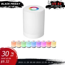 Rechargeable Smart LED Touch Control Night Light Induction Dimmer Intelligent Bedside Portable Lamp Dimmable RGB Color Change