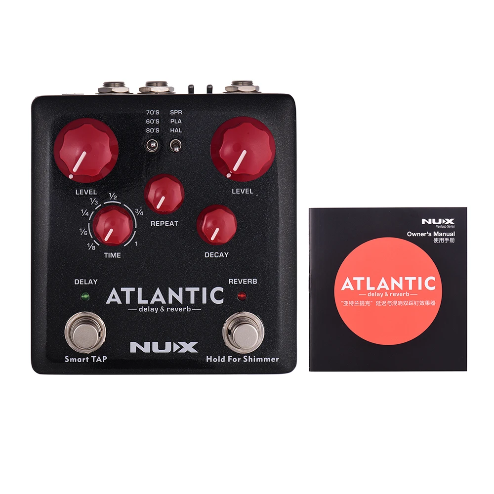 

NUX ATLANTIC Delay & Reverb Guitar Effect Pedal Dual Footswitch 3 Delay Effects 3 Reverb Effects Tap Tempo Shimmer Function