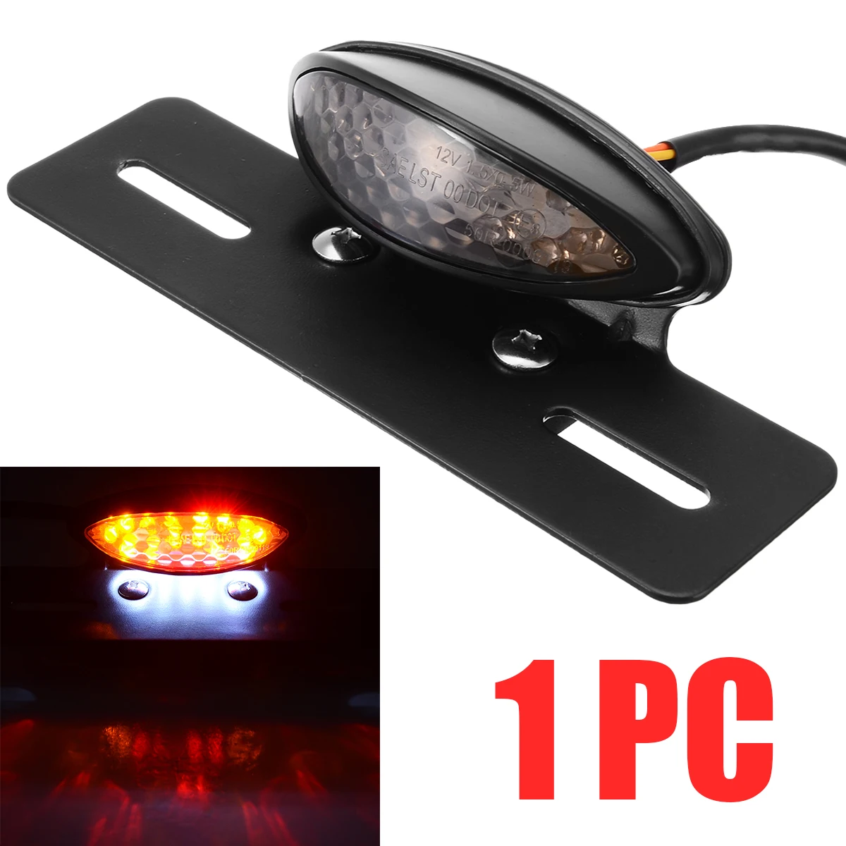 12V 14LED Motorcycle Bobber Rear Tail Light Multifunctional Brake Turn Signal License Plate Integrated Lamp For Dirt Bike Mayitr