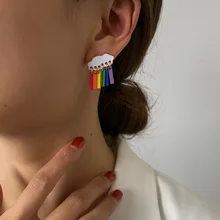 New Fashion Temperament Cloud Rainbow Earrings Pure and Lovely Color Earrings Earrings Earrings