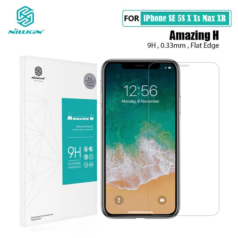 Закаленное стекло для iPhone XR X Xs Max 11 Pro Nillkin H 0 33 мм Защита экрана 12 Mini стекло|screen
