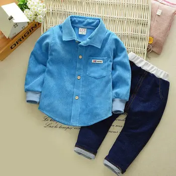 

Baby Boys Clothing Set Fashion Casual Suit Long Sleeve And Denim Pants Autumn Children's Clothing Suit Baby Cotton Shirt Suit