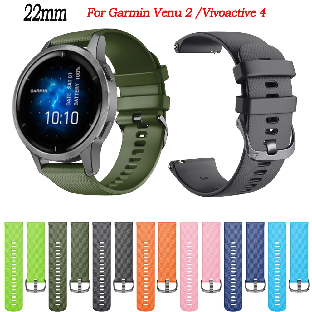 

Soft Silicagel Sport Watch Band Strap For Garmin Venu 2/Vivoactive 4 smart For Garmin Venu2 Bracelet Replacement Easyfit Correa