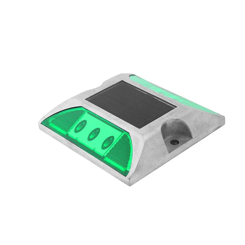 

Aluminum Waterproof LED Solar Powered Road Stud Light Reflective Ground Light Path Deck Dock Warning Light 5 colors 105*105*24