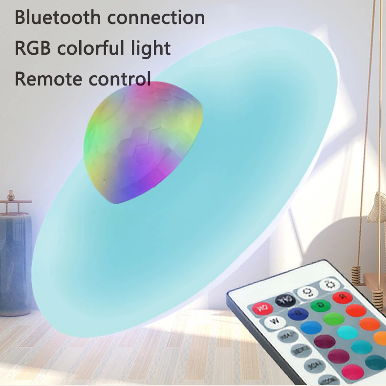 

Smart UFO Bluetooth Crystal Ball LED Bulb Remote Control 30W E27 RGB LED smart Music Playing Light Lamp