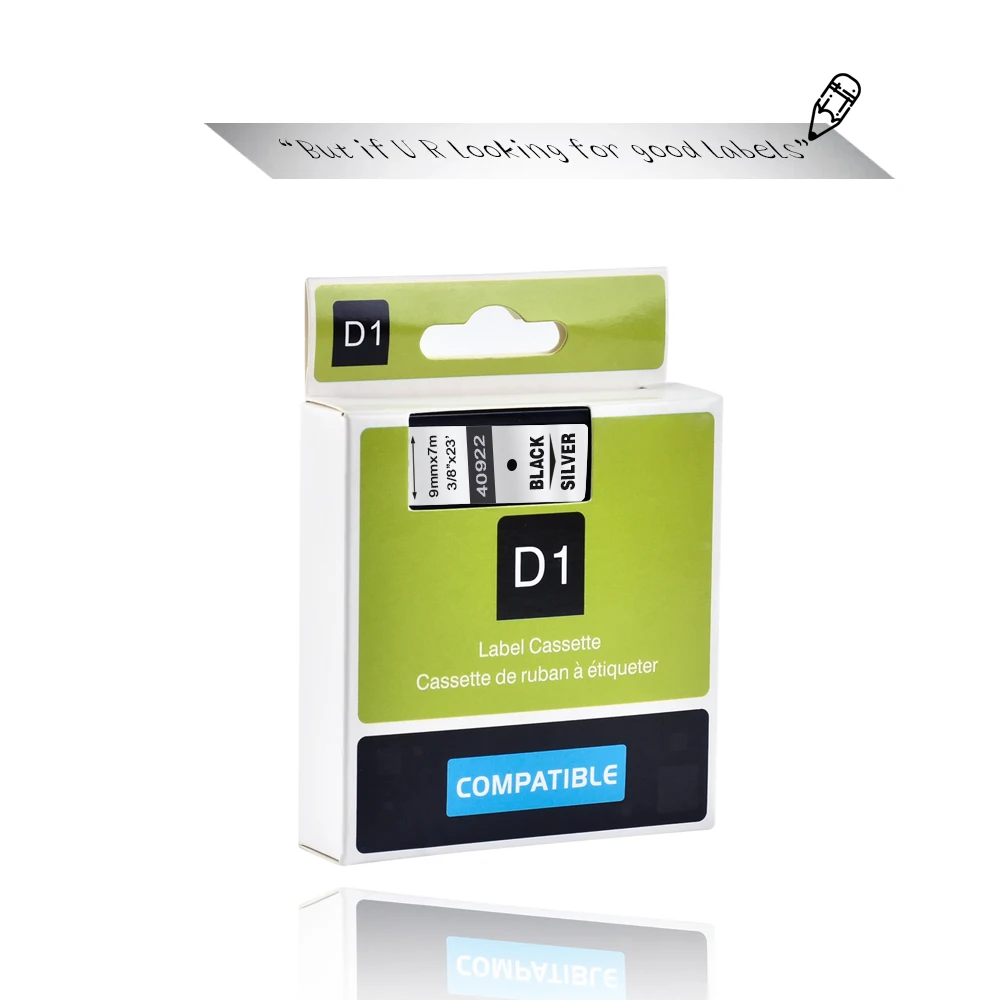 Yance 40922 검정색 라벨 테이프 호환 Dymo D1 라벨 프린터 DYMO LM160 LM280 DYMO PNP 용 9mm 라벨 메이커 테이프