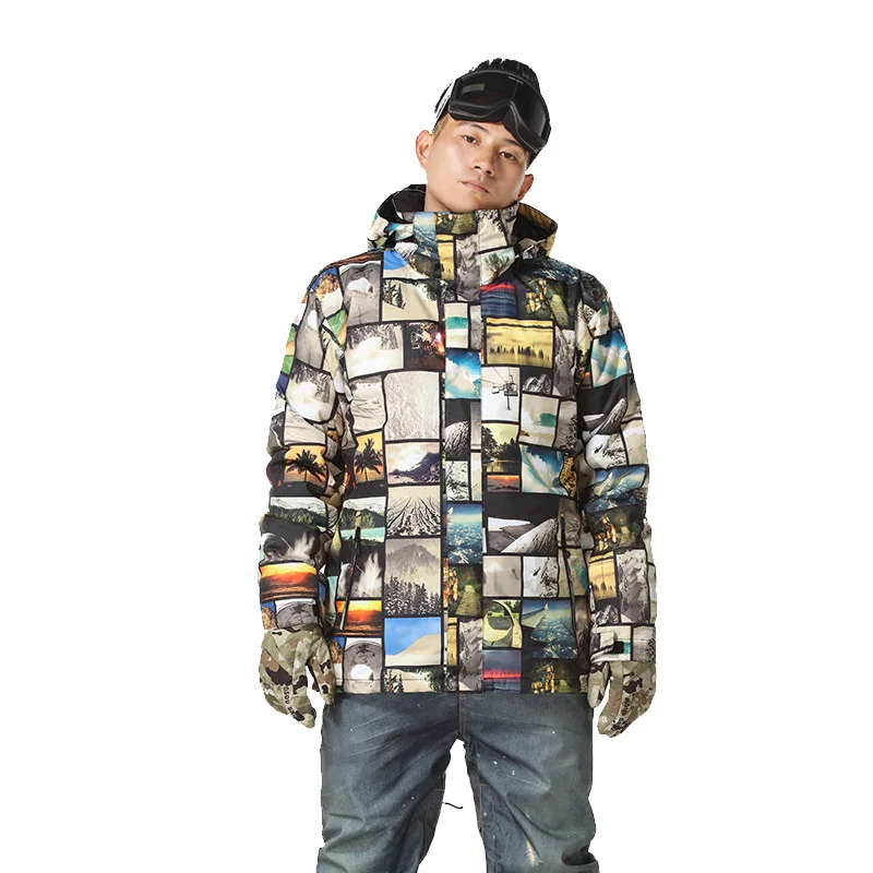 GSOU зимняя куртка для сноуборда Мужская водонепроницаемая ветрозащитная одежда