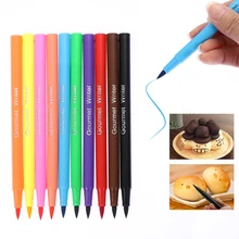 10 цветов съедобный пигмент ручка щетка еда цветные ручки для рисования печенье помадка инструменты для украшения торта DIY инструмент для рисования