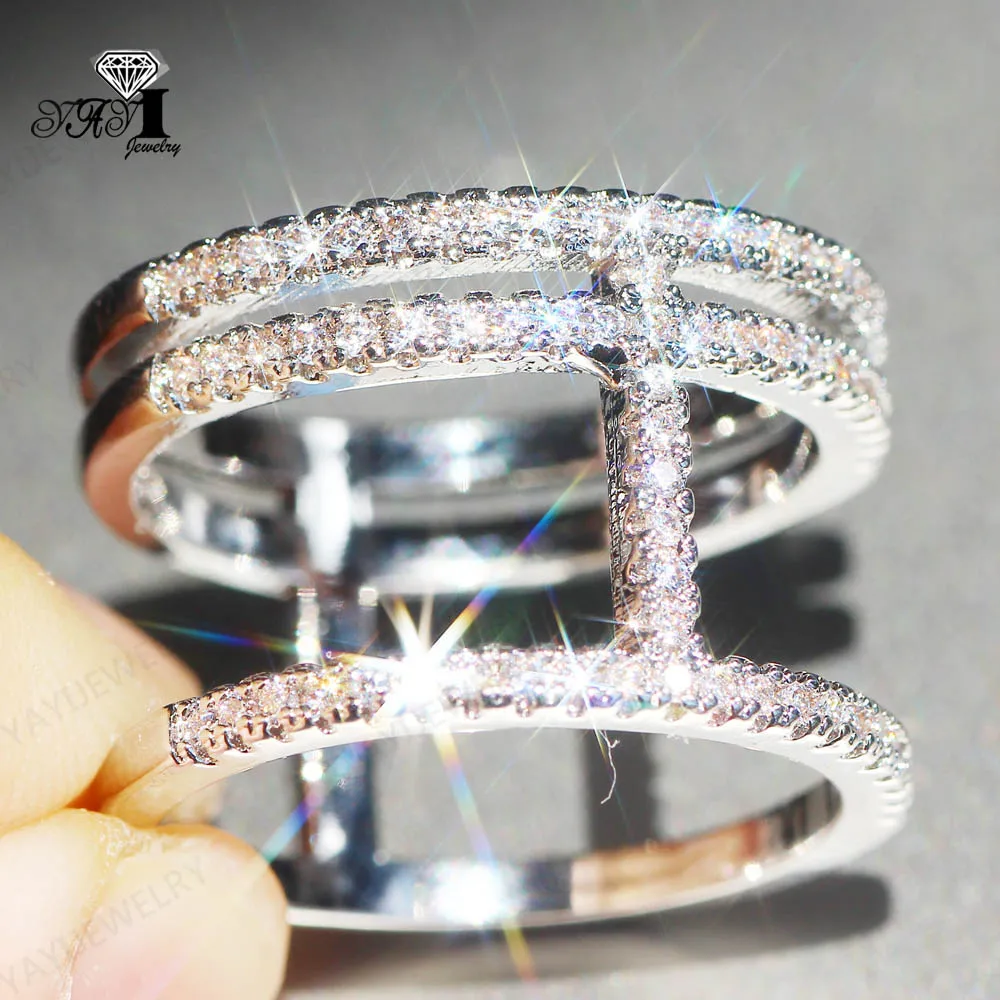 Ювелирные изделия yayi Мода Принцесса огранка 7.2CT белый циркон серебряный цвет обручальные кольца для влюбленных вечерние кольца 1182