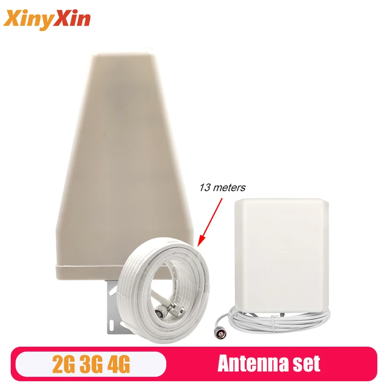 GSM CDMA 3G WCDMA 4G LTE Antenna Set For Signal Booster 10dBi Log Periodic + 8dBi Panel +13 Meters Coaxial Cable | Мобильные